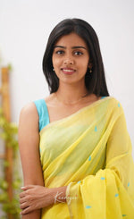 Yellow Sky Jacquard Saree