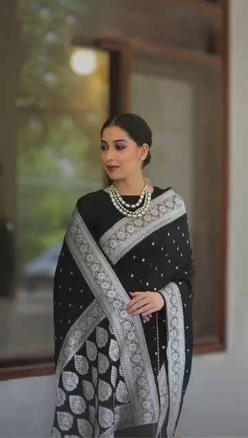 Black Jacquard Saree – Elegant & Timeless Ethnic Wear