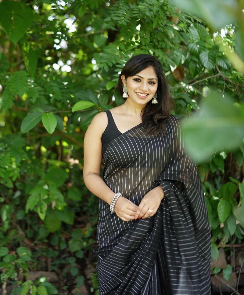 Classic Black Jacquard Saree