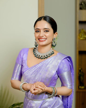 Royal Purple Jacquard Saree for Weddings & Festive Celebrations