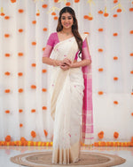 Pink Jacquard Saree
