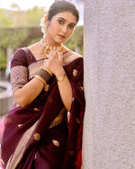 Elegant Maroon Jacquard Saree