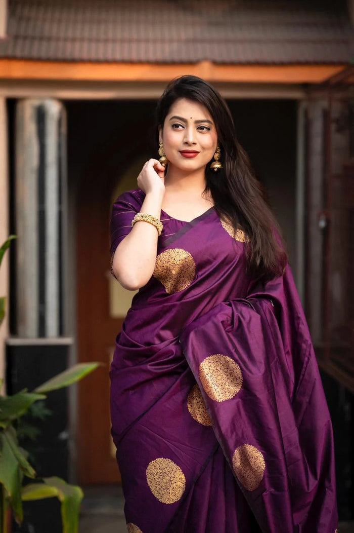 Premium Wine Jacquard Saree – Elegant Festive & Wedding Wear for Women