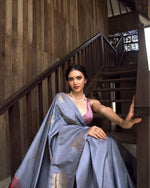 Graceful Grey Jacquard Saree