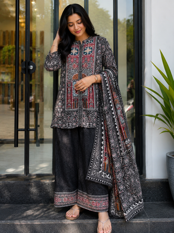 Women's Pure Natural Crape Printed Co-Ord Set