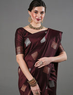 Wine Jacquard Saree