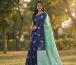 Blue Jacquard Saree