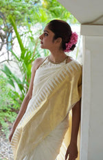 Pure White Jacquard Saree