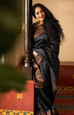 Classic Black Jacquard Saree