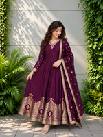 Premium Banarasi Anarkali Suit Set – Handwork & Zari Flare