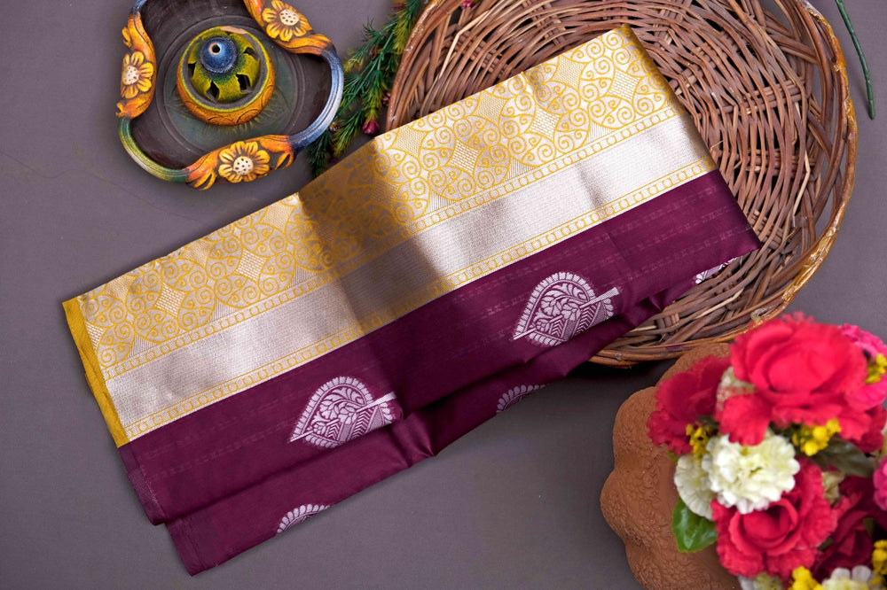 Maroon Jacquard Saree