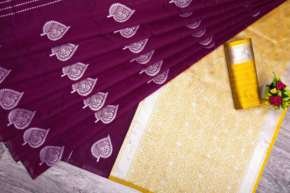 Maroon Jacquard Saree