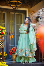 Mint Green Embroidered Anarkali Suit Set