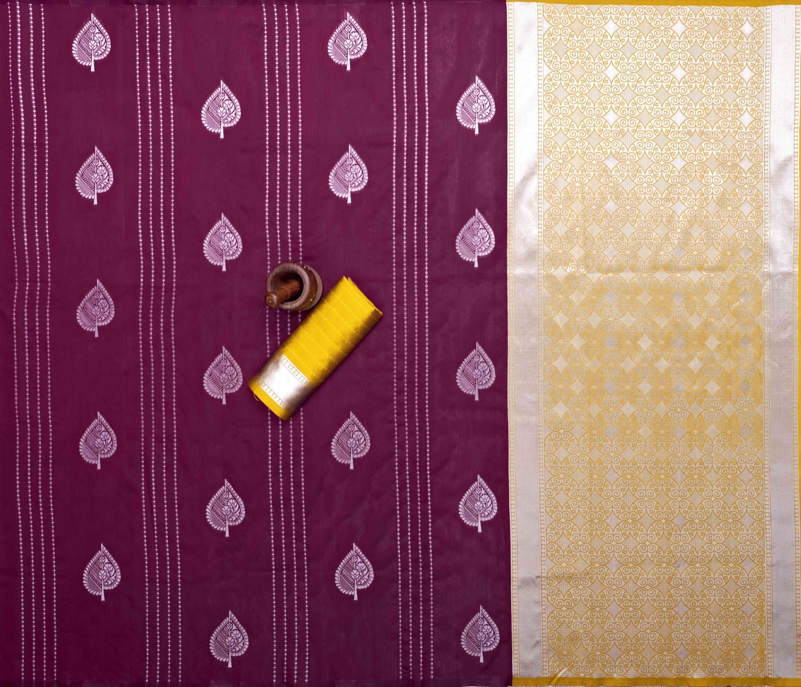 Maroon Jacquard Saree