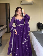 Neha Elegant Purple Festival Anarkali Suit Set