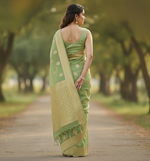Pista Green Jacquard Saree