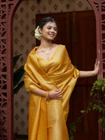 Sunshine Yellow Jacquard Saree