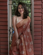 Radiant Orange Jacquard Saree