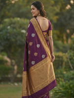 Wine Jacquard Saree
