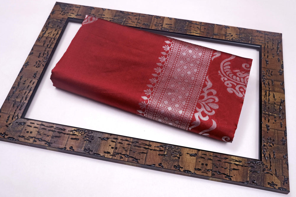 Elegant Maroon Jacquard Saree