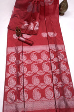 Elegant Maroon Jacquard Saree