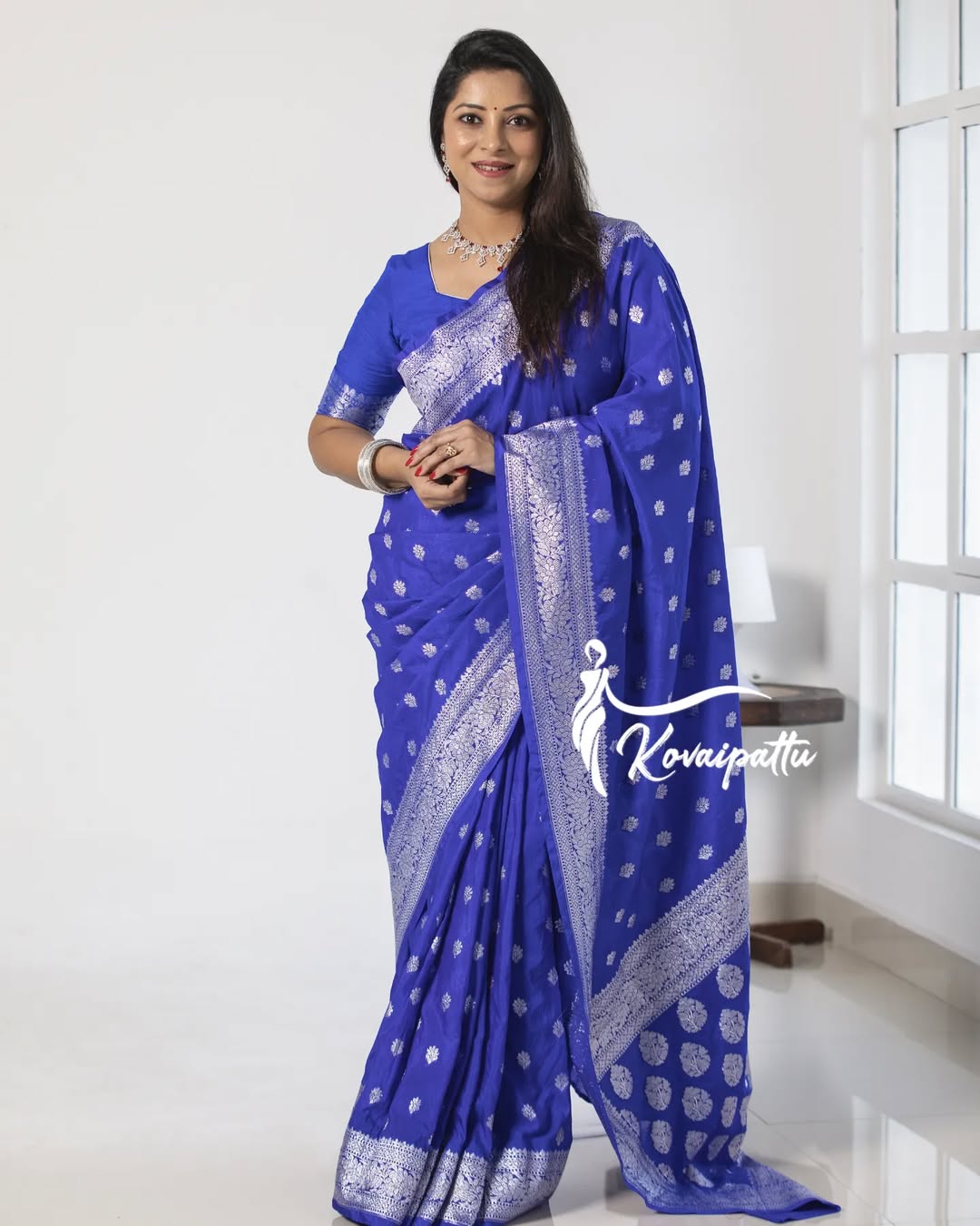 Blue Jacquard Saree