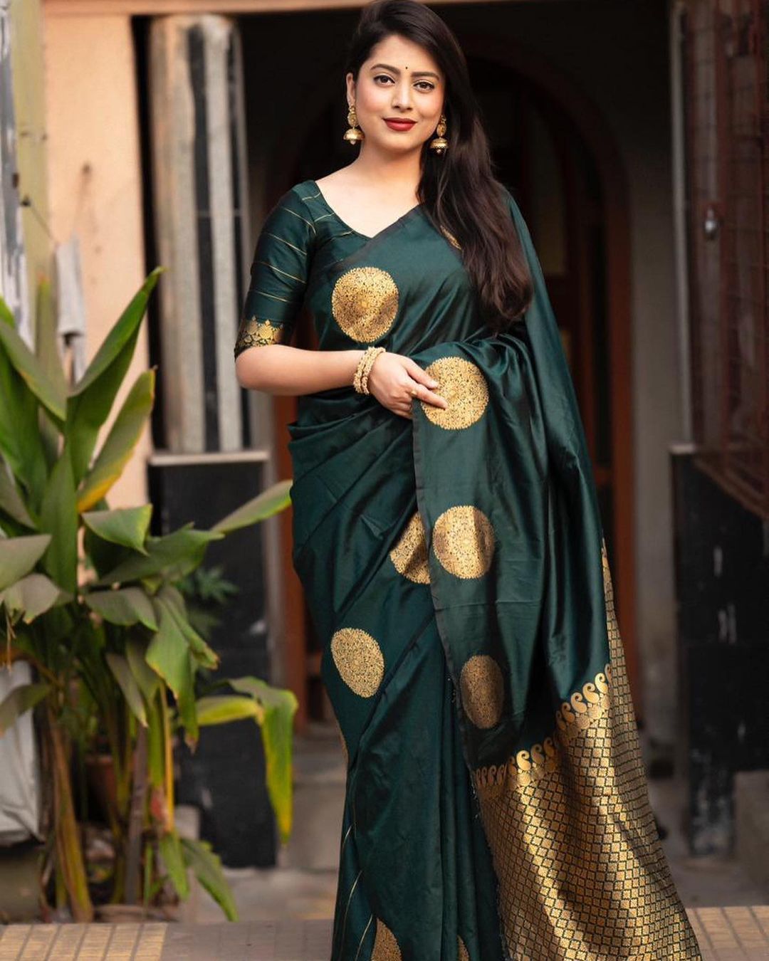 Green Jacquard Saree