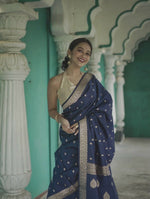 Royal Blue Jacquard Saree