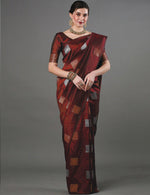 Luxury Maroon Jacquard Saree