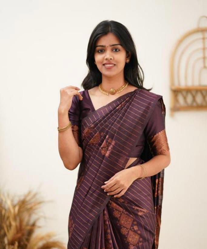 Premium Wine Jacquard Saree
