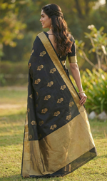 Luxury Black Jacquard Saree