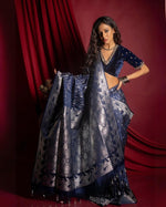 Dark Blue Jacquard Saree