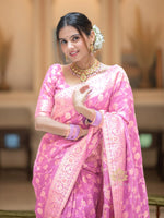 Blush Pink Jacquard Saree