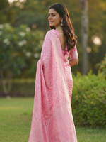 Pink Jacquard Saree