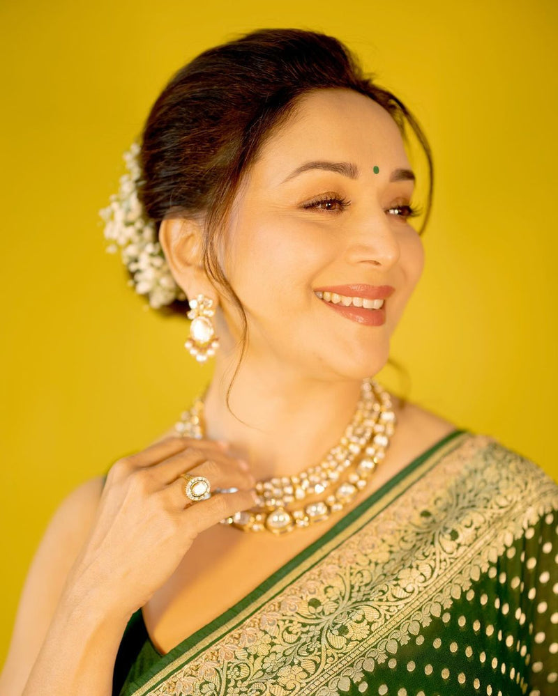 Emerald Green Jacquard Saree