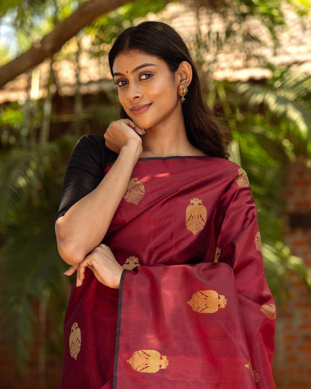 Rich Red Jacquard Saree
