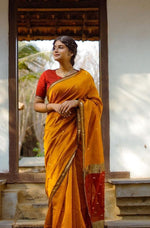 Yellow Jacquard Saree