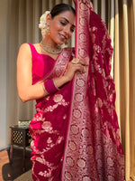 Royal Maroon Jacquard Saree