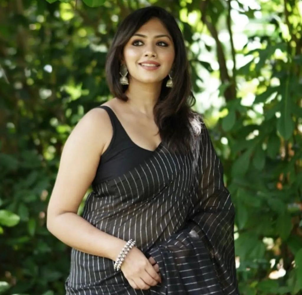 Classic Black Jacquard Saree