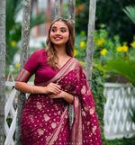 Royal Wine Jacquard Saree