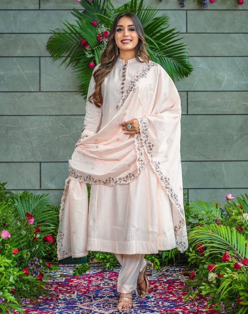 Delicate Embroidery Soft Muslin Cotton Traditional Set