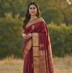 Royal Wine Jacquard Saree