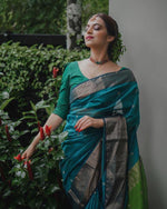 Tea Blue Jacquard Saree