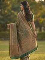 Mahendi Green Jacquard Saree