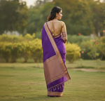 Royal Purple Jacquard Saree