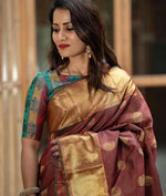 Brown Jacquard Saree