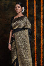 Classic Black Jacquard Saree 