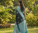 Tea Blue Jacquard Saree