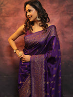 Royal Purple Jacquard Saree