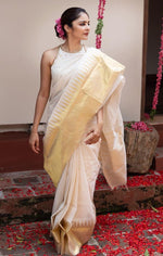 Pure White Jacquard Saree